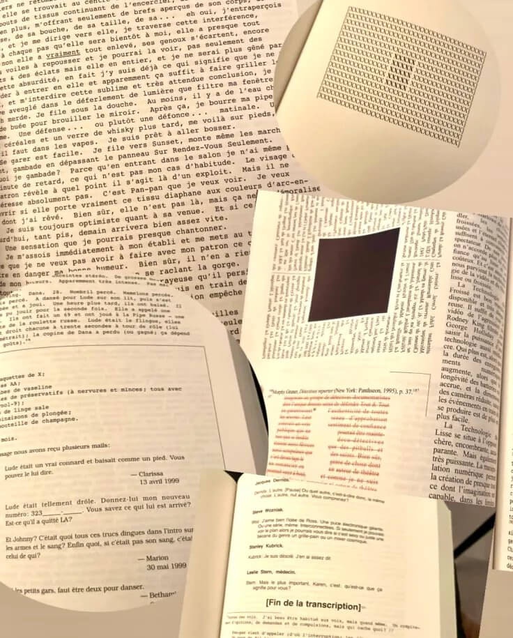 Pages du roman House of Leaves de Mark Z. Danielewski, mise en page éclatée